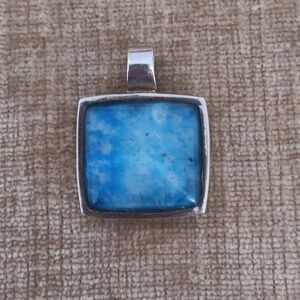 Vintage Barse Lapis Lazuli Sterling Silver Square Pendant